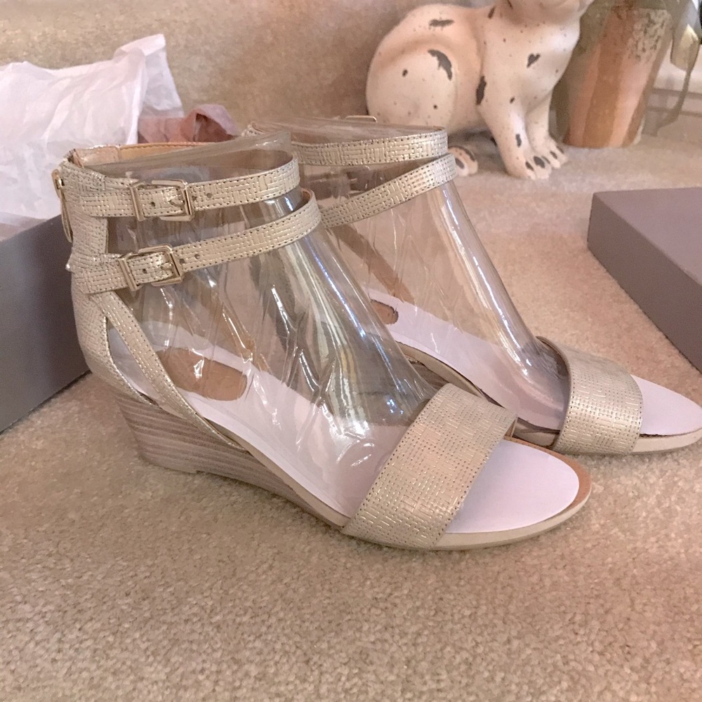 Franco Sarto Sz 7.5 Danissa Platinum Wedge Sandal